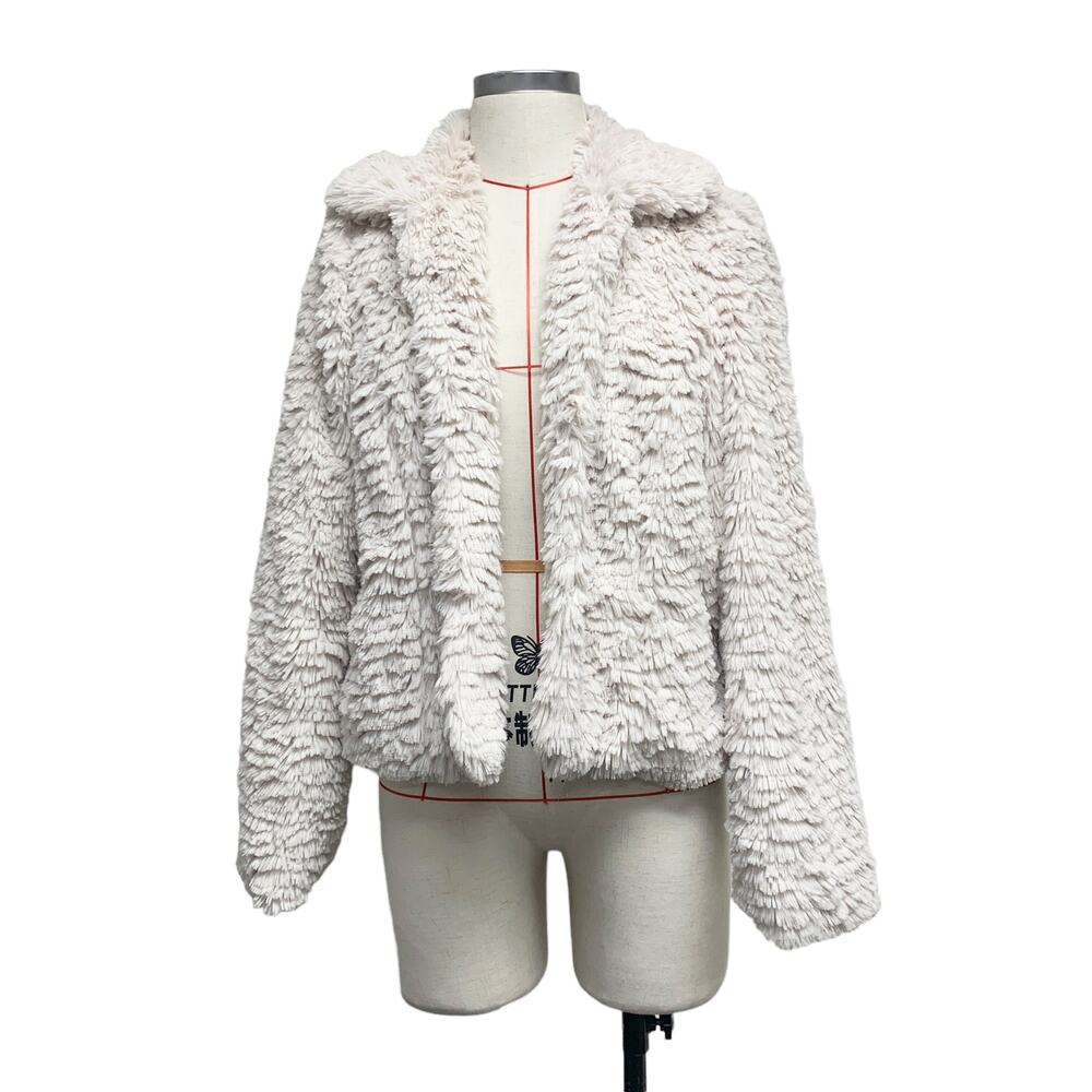 Fever Womens Size M Furry Open Front Cardigan